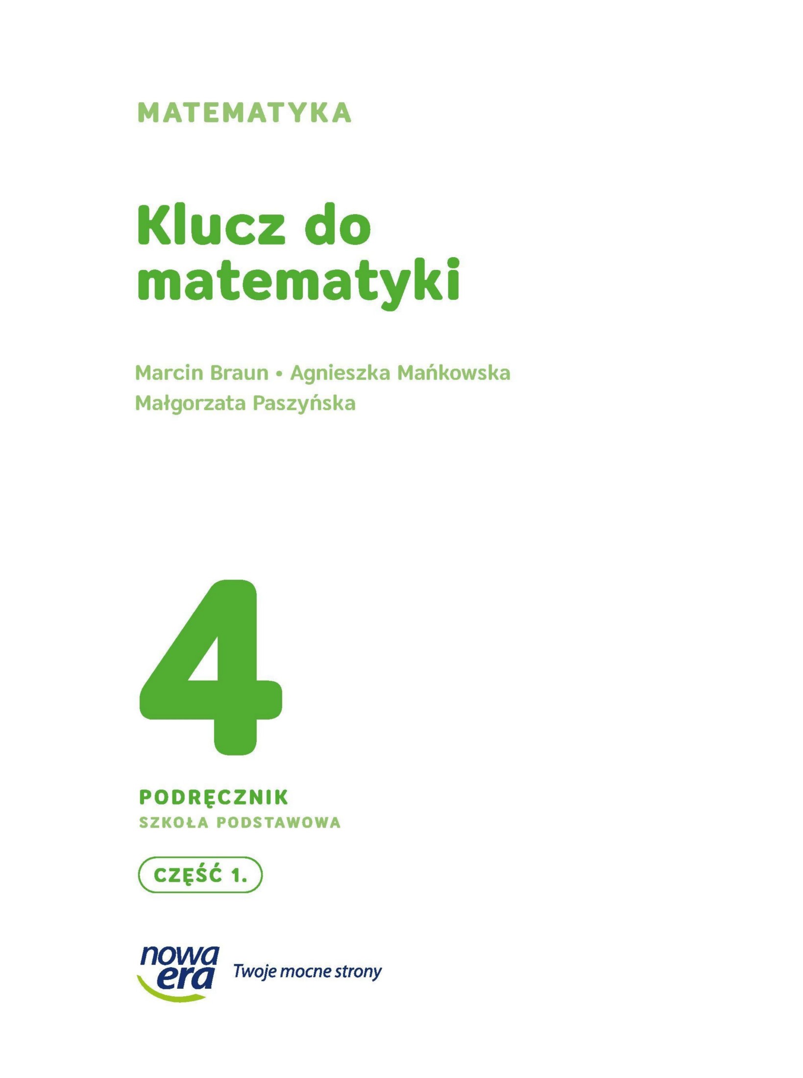 Klucz do matematyki 4 podrecznik cz 1