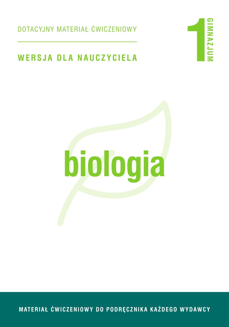 biologia 1. uniwersalny zeszyt cwiczen. nauczyciel