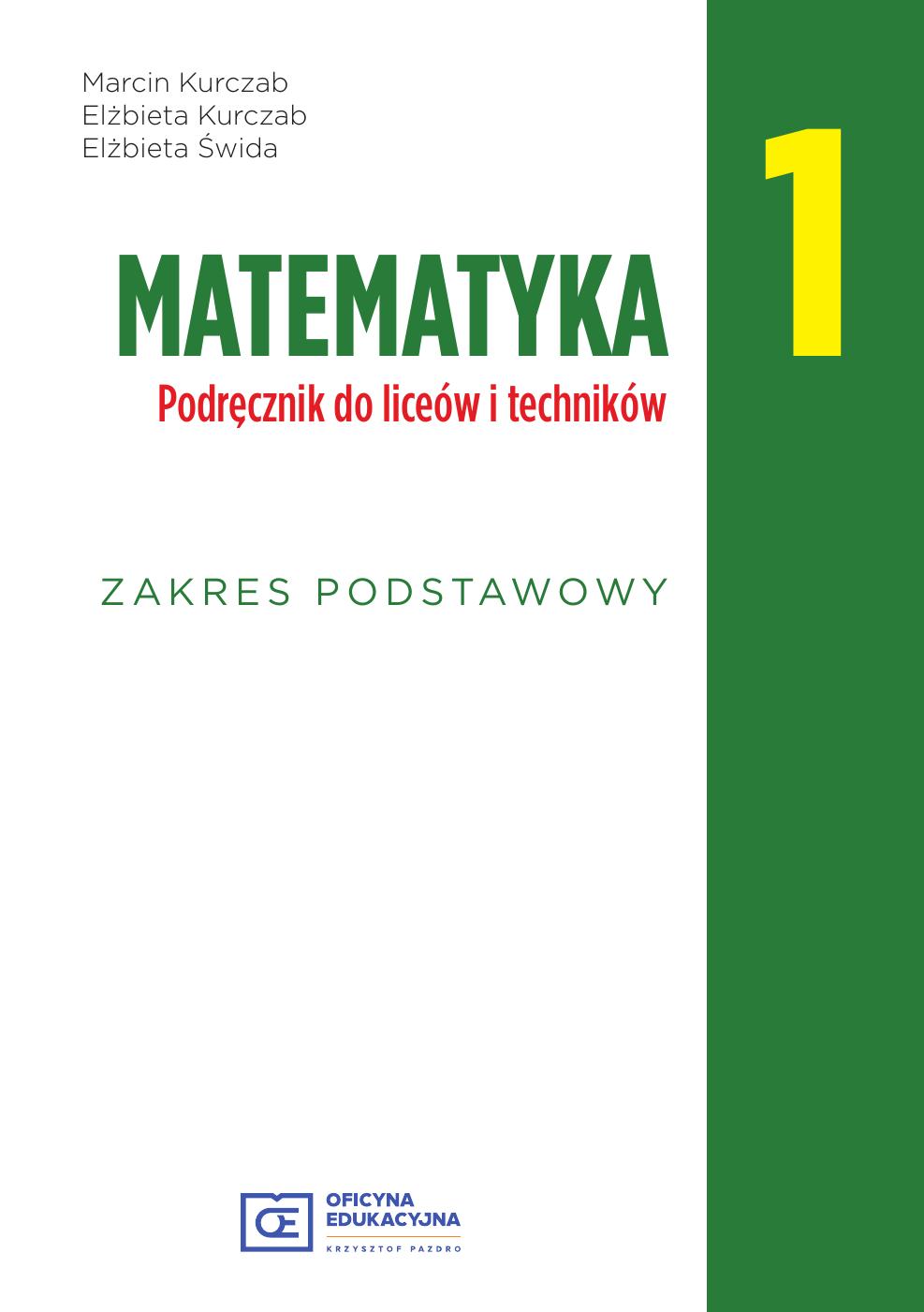 matematyka 1 zakres podstawowy pazdro