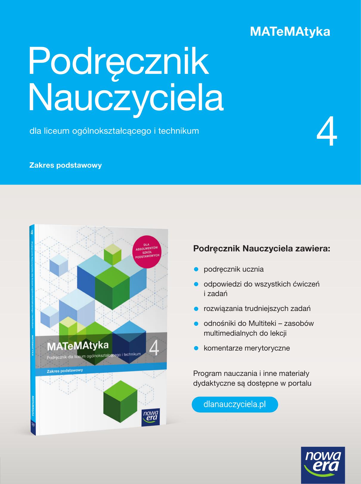 matematyka 4 książka nauczyciela