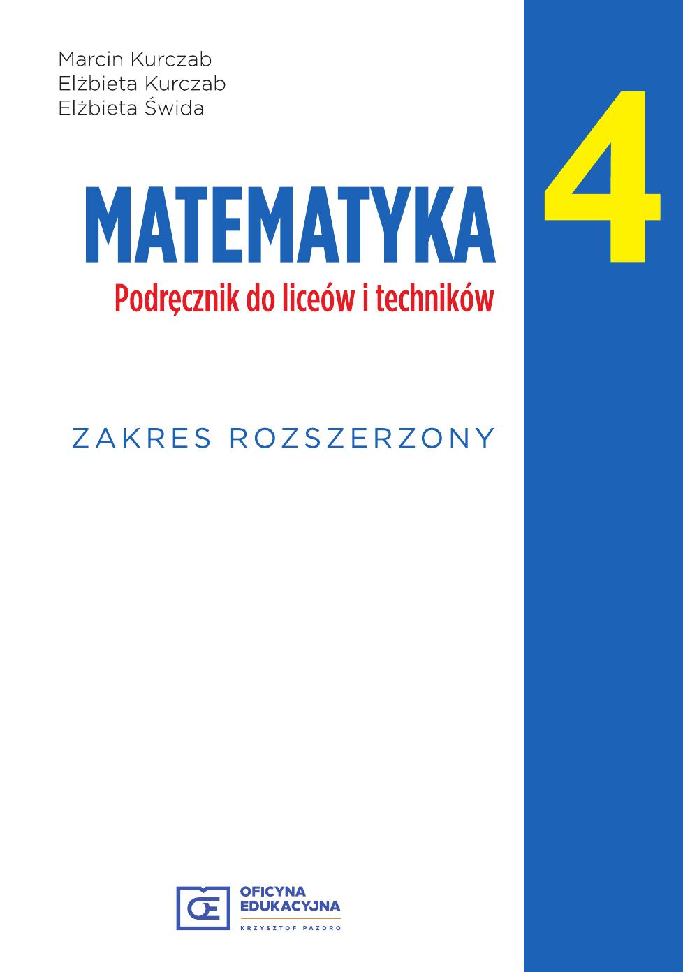 matematyka 4 zakres rozszerzony pazdro